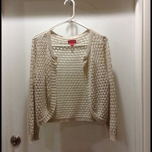 Cardigan Chic ELEGANCE Beige Crème Avec Liseré Crochet Taille 38 - Occasion Très Bon état