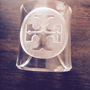 Authentic Tory Burch clear cuff bracelet