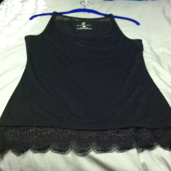Brand new black lace detail top.
