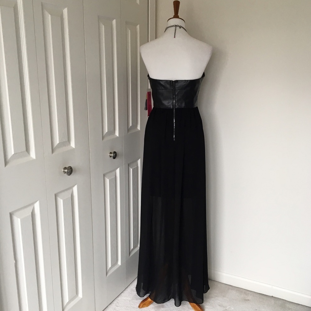 ✨HPx2✨Betsey Johnson Leather & Chiffon dress - Picture 2 of 6