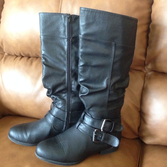 Black knee high boots