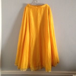 Saffron colored full length Indian style skirt