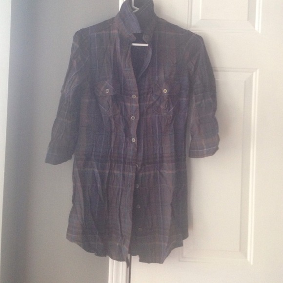 Flannel long button shirt