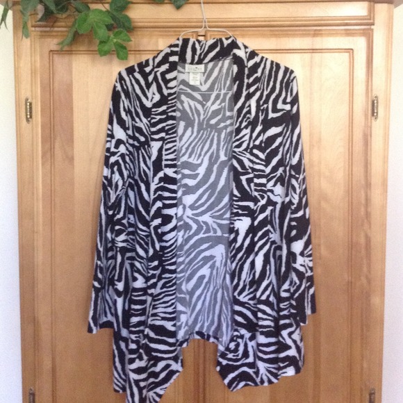 Long Zebra Print Cardigan
