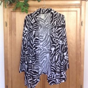 Long Zebra Print Cardigan