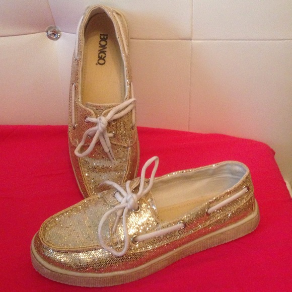 Gold glitter shoes sz 6