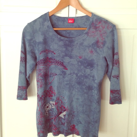 Cotton graphic 3/4 sleeve tee