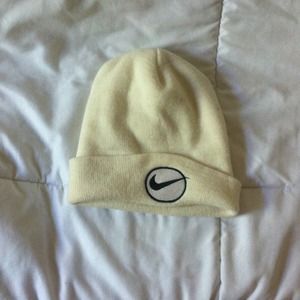Cream nike beanie