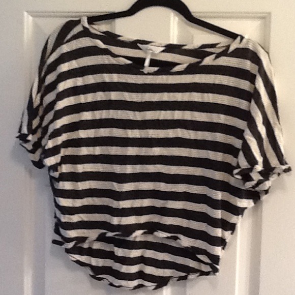 Striped black and white crop top