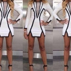 Sexy white and black dress