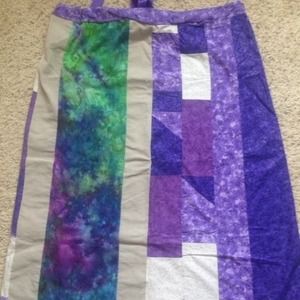 Purple Patchwork Courduroy Tie Dye Maxi Skirt