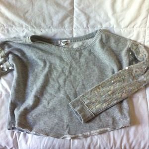Aeropostale grey crop sweater