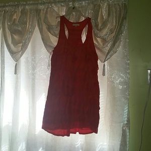 A orange ruffle dress