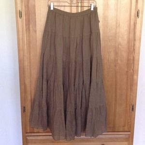 Coldwater Creek Taupe Tiered Skirt