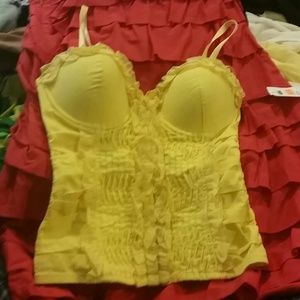 Ruffle yellow top