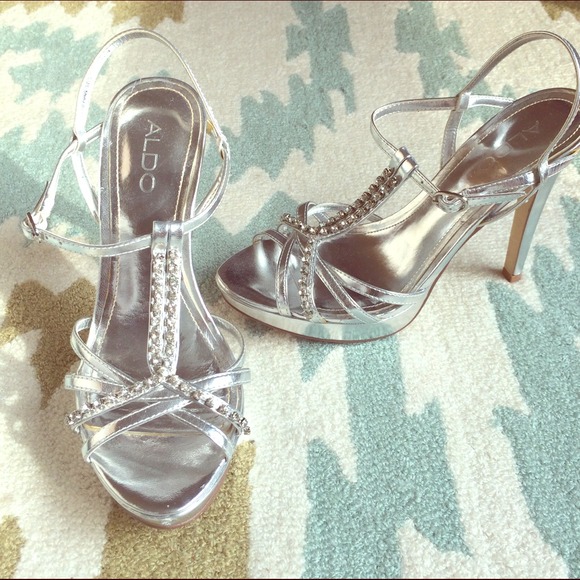 Aldo silver Holiday strappy heels