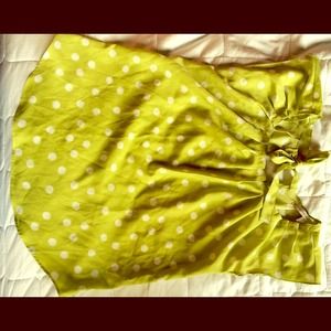 Lime green Polk dot tie back shirt