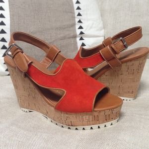 DV by Dolce Vita Orange Suede Wedge