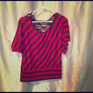 🚫sold locally🚫Lacey cute stripped shirt