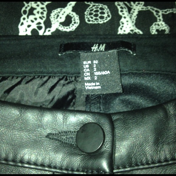 H & M mixed media leather pants.