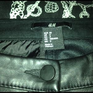 H & M mixed media leather pants.