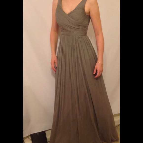 Gray chiffon, J Crew formal dress