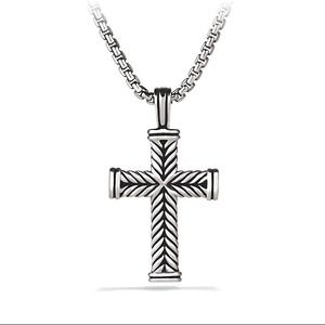 AUTHENTIC David Yurman Chevron Cross Necklace!