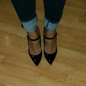 Black patent leather shoes