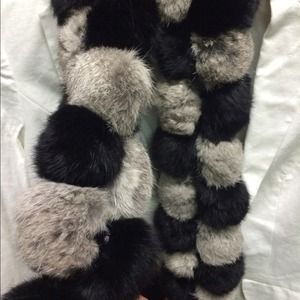 Genuine rabbit fur scarf