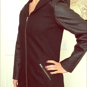 Jolt Faux Leather Sleeve Parka