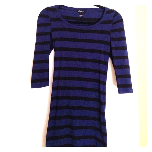 Navy and black body con forever 21 dress