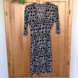 Black and White Wraparound Dress