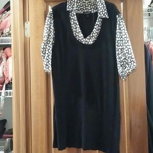 Sweater with built in shirt