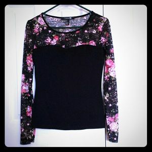 Lace, Long Sleeved Black Shirt