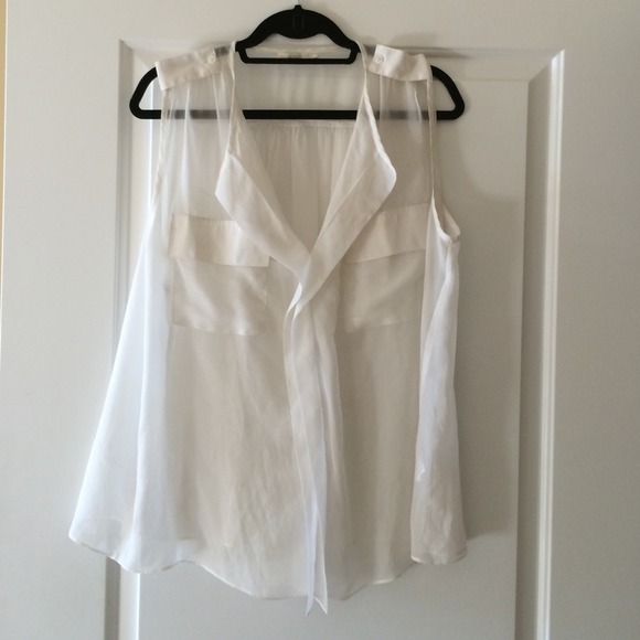 Millau white flowy shear blouse