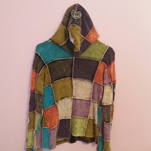 patchwork zip-up hoodie - Picture 2 of 2