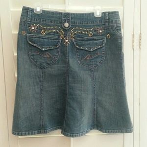 Denim flared skirt by Rewind sz 11