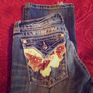 Cow Hide Pocket Miss Me Jeans