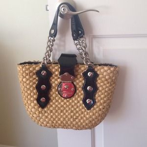 Reduced - Michael Kors Rattan & Patent Handbag
