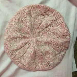 Light pink and white beanie