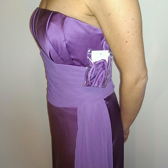 NWT! Purple wisteria strapless long gown - Picture 4 of 5