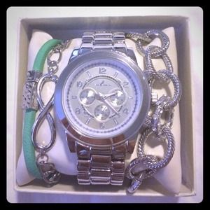 Arm Candy Silver Watch with matching bracelets