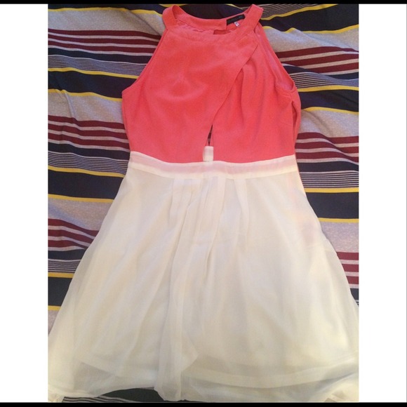 Pink and white dress
