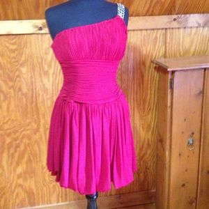 New! Jovani Red One Shoulder Cocktail Dress