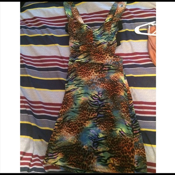 Multi colored strap dress