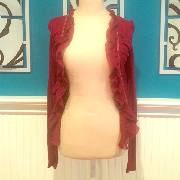Red Abercrombie cardigan