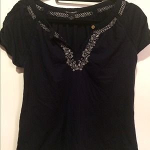 Lucky Brand cute navy blouse
