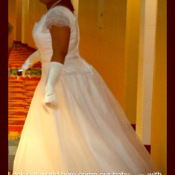 Beautiful white sequenced debutant dress