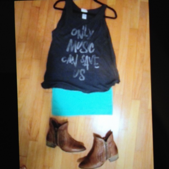 Teal fitted skirt