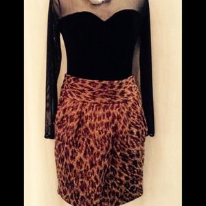 Cheetah  bronze glitter skirt